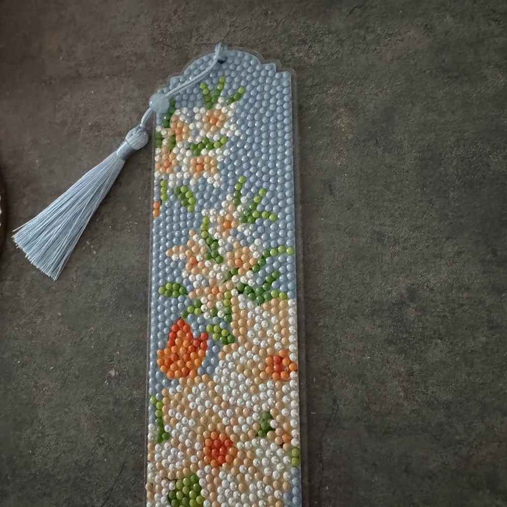Floral Beaded Bookmark with Tassel